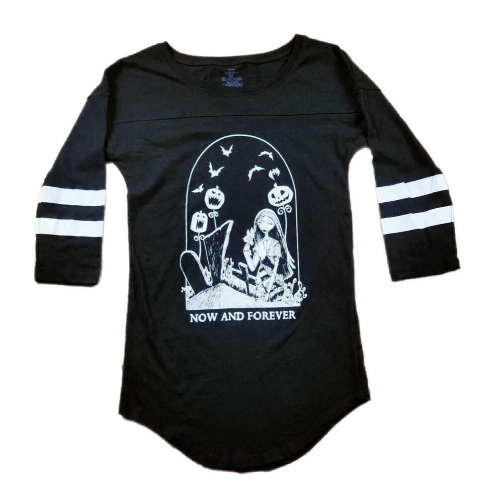 TIM BURTON DISNEY NIGHTMARE BEFORE CHRISTMAS RAGLAN TSHIRT JACK SKELLINGTON